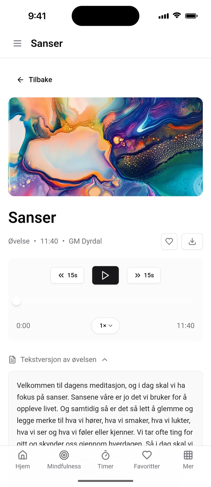 Mindfulnessøvelsen «Sanser» med GM Dyrdal og tekstversjon av øvelsen